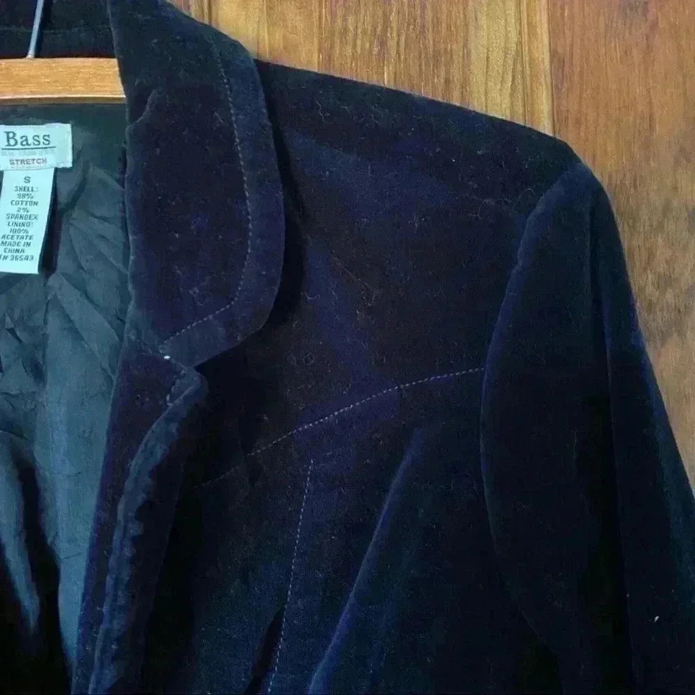 G.H. Bass &Co. Stretch Black Velvet  Blazer Size S - Picture 6 of 11